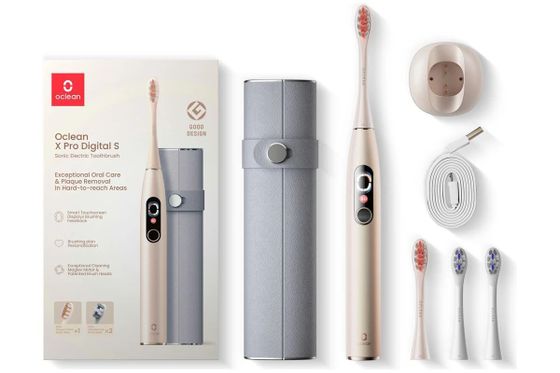 Зубная щетка электрическая Комплект Oclean X Pro Digital Set (Золотой) золотой 4шт