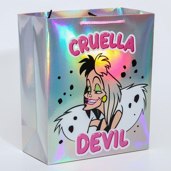 !Пакет голография горизонтальный &quot;Cruella Devil&quot;, Disney, 25 х 21 х 10 см