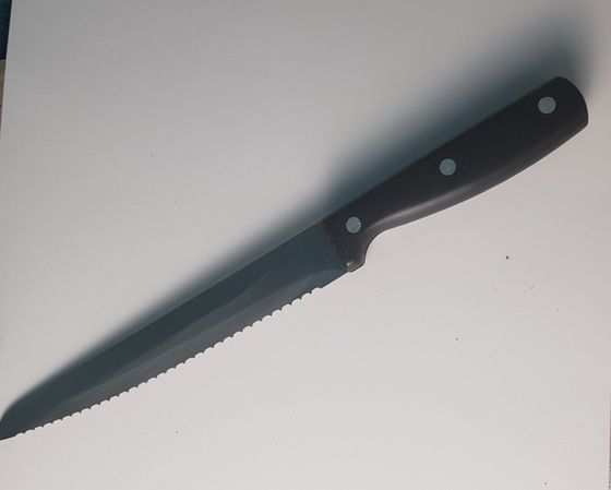 !09 НАБОР НОЖЕЙ 3 ШТУКИ - Сантоку нож 17 см.+Нож для хлеба 20 см.+Нож для нарезки 20 см.