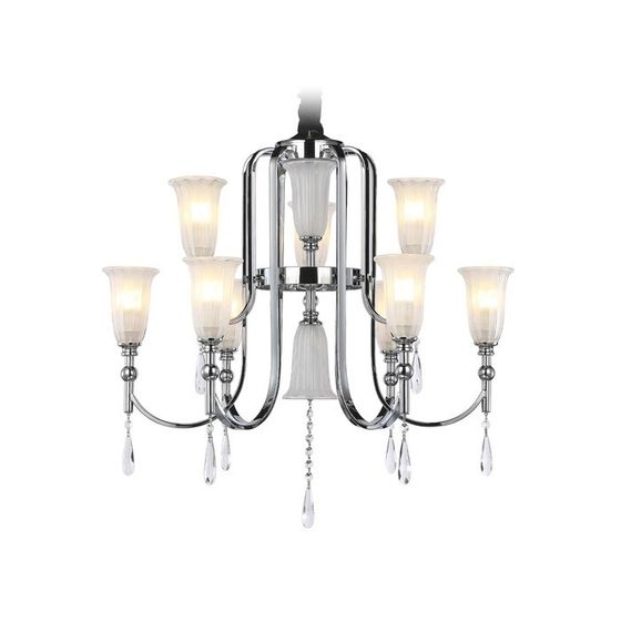 Люстра подвесная с хрусталём Ambrella light, Traditional, TR3249, 9хE14, цвет хром