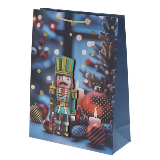 Пакет подарочный (бумага 210г/м2, блок 12шт), L30 W12 H40 см, 4в.