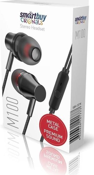 Наушники внутрикальные Smartbuy M100 проводные черный (SBH-021K)