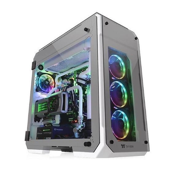 Корпус Thermaltake View 71 TG Snow, без БП, ATX, Midi-Tower, белый