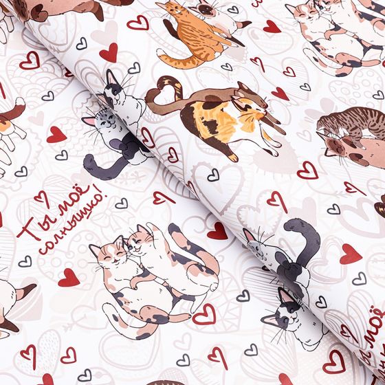 !09 Бумага упаковочная глянцевая «Ты мое солнышко», 60 × 90 см.