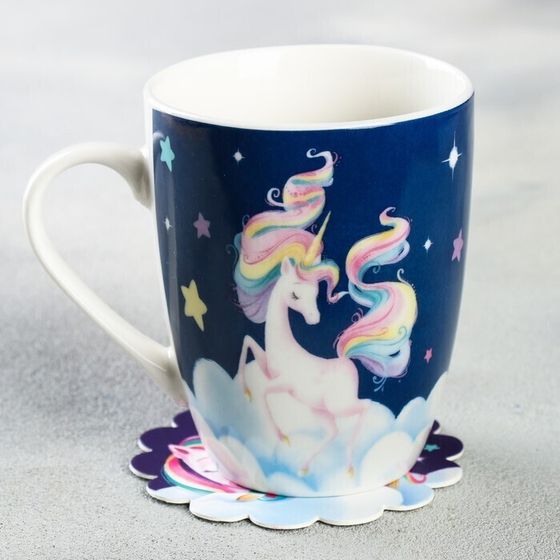 !09 Кружка с подставкой «Волшебные моменты», 350 мл.