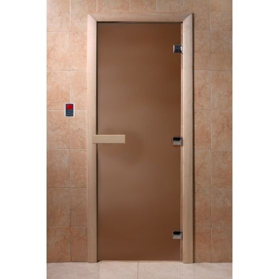 Дверь для бани стеклянная «Бронза матовая», размер коробки 170 × 70 см, 8 мм
