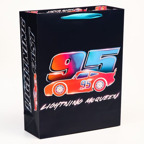 !Пакет подарочный "McQueen", Тачки, 31х40х11,5 см