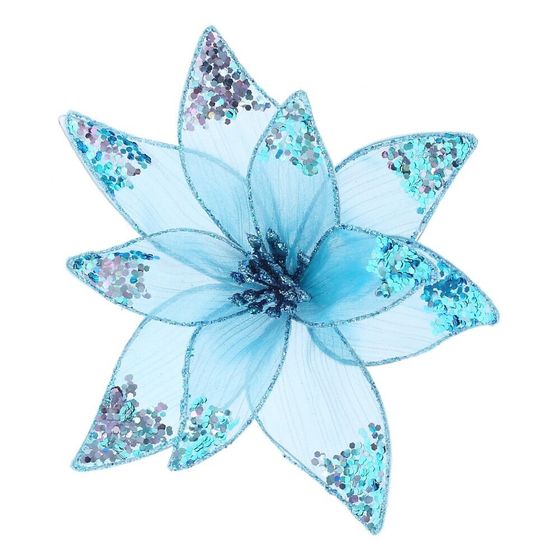 Цветок искусственный &quot;Пуансеттия&quot; (на клипсе), L22 W22 H9 см