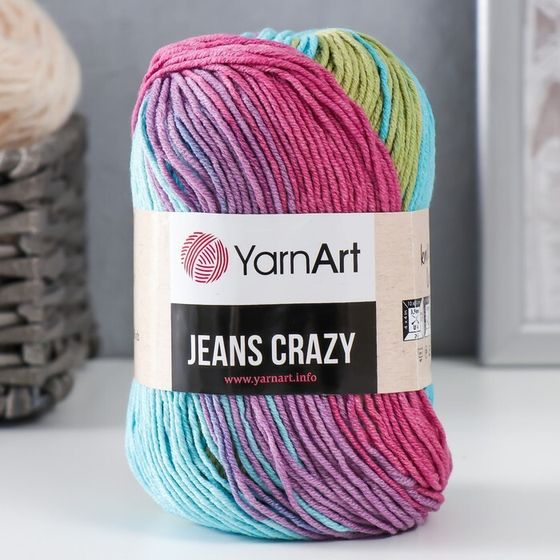 Пряжа &quot;Jeans crazy&quot; 55% хлопок, 45% акрил 160м/50гр (8211 бир-малин)