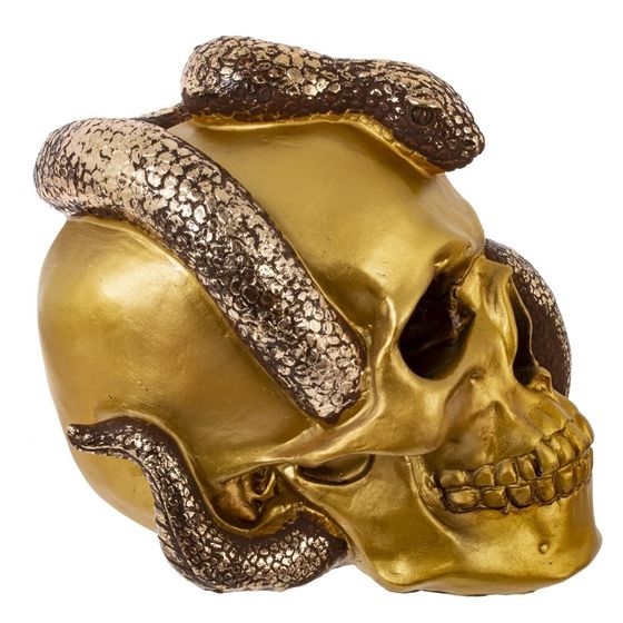 Копилка &quot;Череп со змеей&quot;, L23 W16 H18 см, 2в.