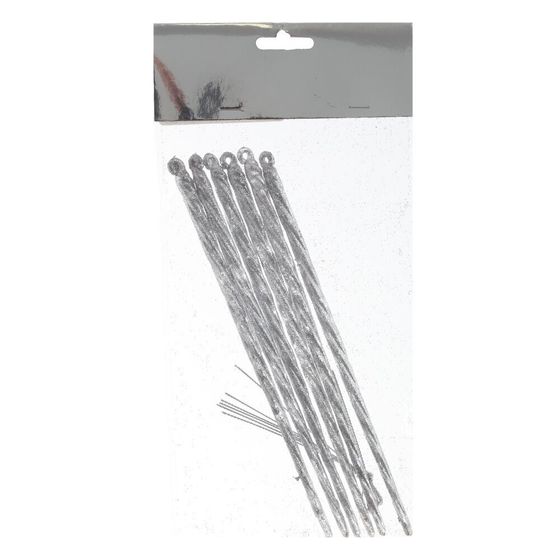 Набор из 6 шт: Изделие декоративное подвесное "Сосулька", L5 W0,7 H19 см