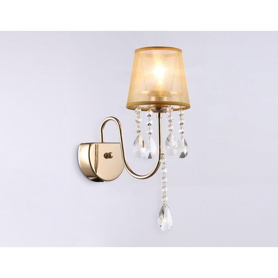 Светильник настенный с абажуром и хрусталём Ambrella light, Traditional, TR4596, 1хE14, цвет золото