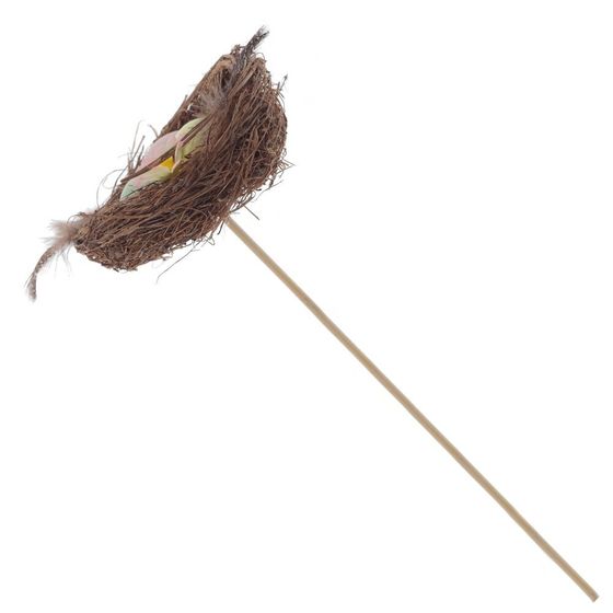 Изделие декоративное (вставка) &quot;Гнездо пасхальное&quot; (8*7*3) (блок 12 шт), L7 W7,5 H22 см, 2в.