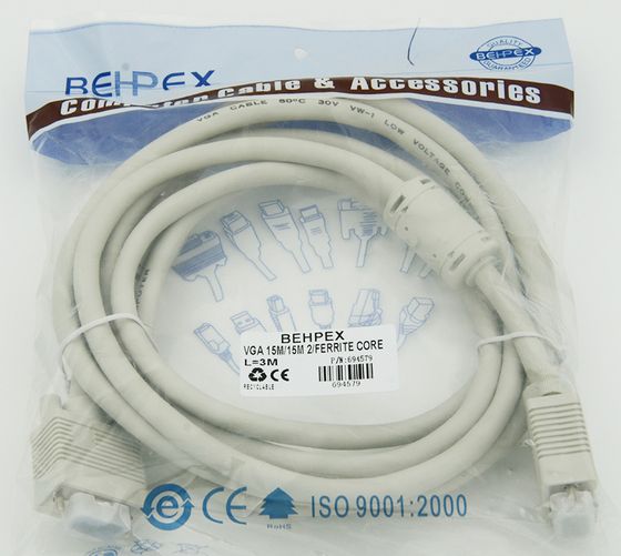 Кабель VGA(m) - VGA(m) 3м белый