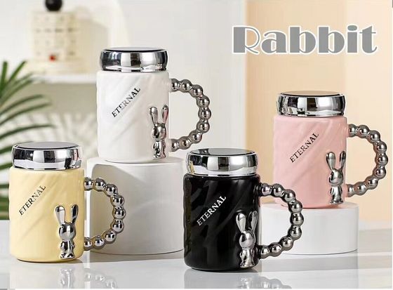 Кружка с крышкой, L6,8 W6,8 H12,5 см, дизайн микс