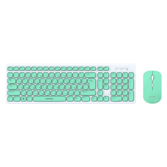 Клавиатура+мышь Smartbuy 250288AG-WG белый/зеленый беспроводная (SBC-250288AG-WG)