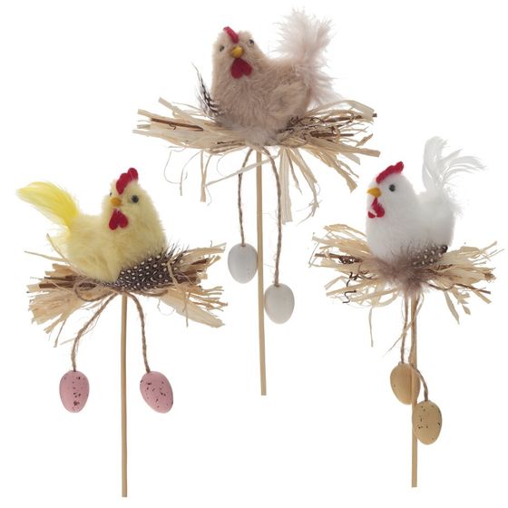 Изделие декоративное (вставка) "Курица" (11*4*7,5) (блок 6шт), L10 W6 H31 см, 3в.