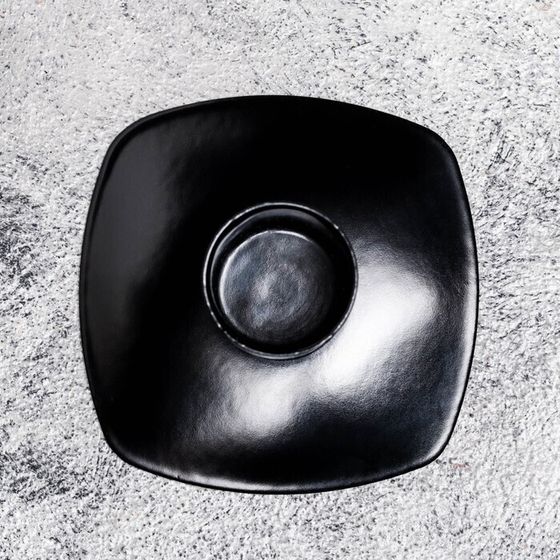 !09 Подсвечник "Квадрат" металл на 1 свечу, 7х3 см, чёрный муар