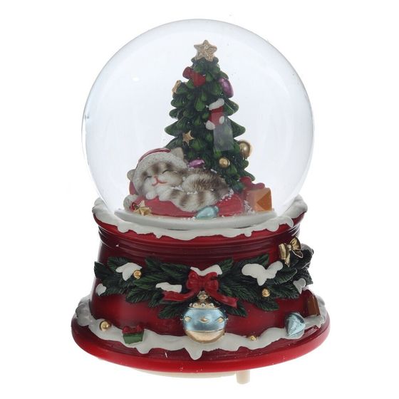 Фигурка декоративная &quot;Рождество&quot; в стекл шаре (муз, вьюга, АААх3, н/п), L11 W11 H14,5 см