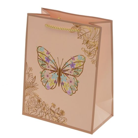 Пакет подарочный (бумага 210г/м2, блок 12шт), L18 W10 H23 см, 4в.