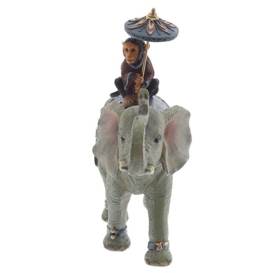 Фигурка декоративная "Обезьяна на слоне", L19 W7 H19,5 см