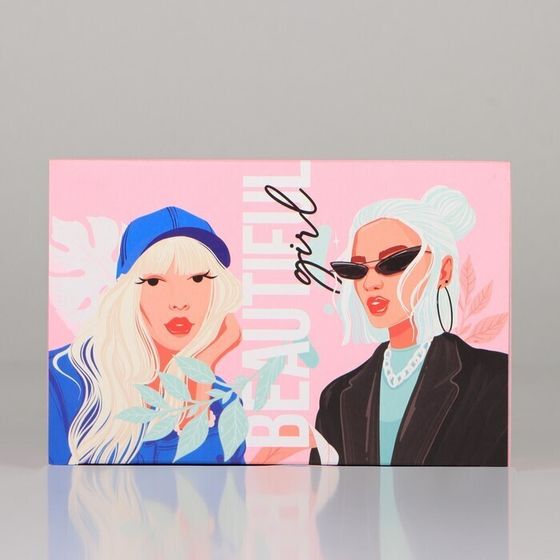 !09 Коробка сборная (набор 2 штуки) двухсторонняя «GIRLS», 18 × 12 × 8 см.