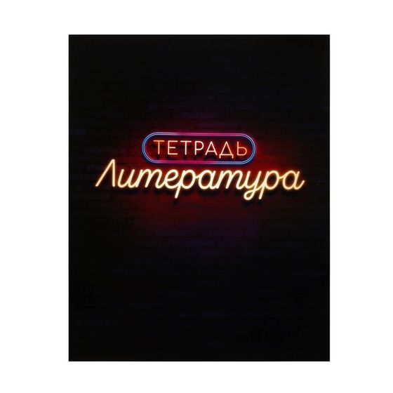 Тетрадь предметная 48 листов в клетку Calligrata, «Неон. Литература», со справочным материалом, обложка мелованный картон, УФ-лак, блок офсет