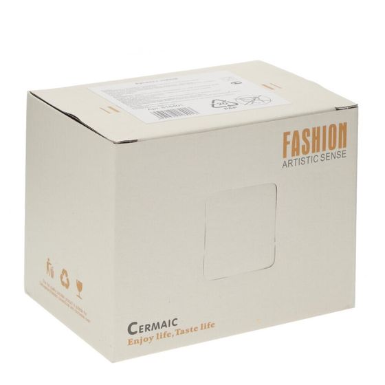 Кружка с крышкой и ложкой, 350 мл, L13 W9 H13 см