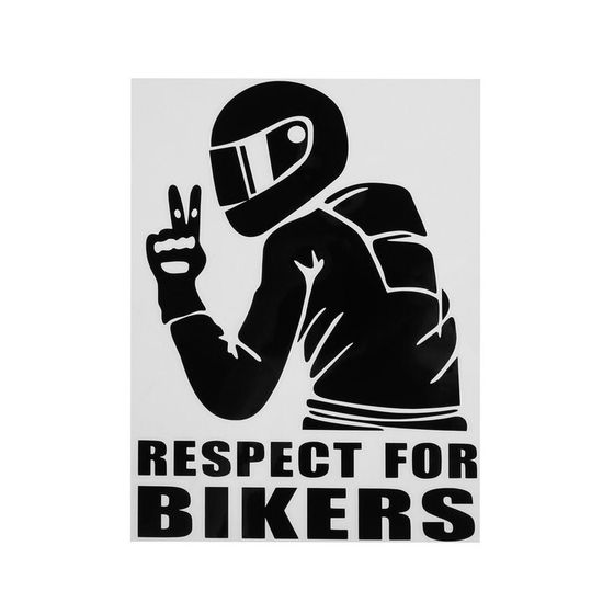 Наклейка на авто &quot;Respect for bikers&quot;, 14×19 см