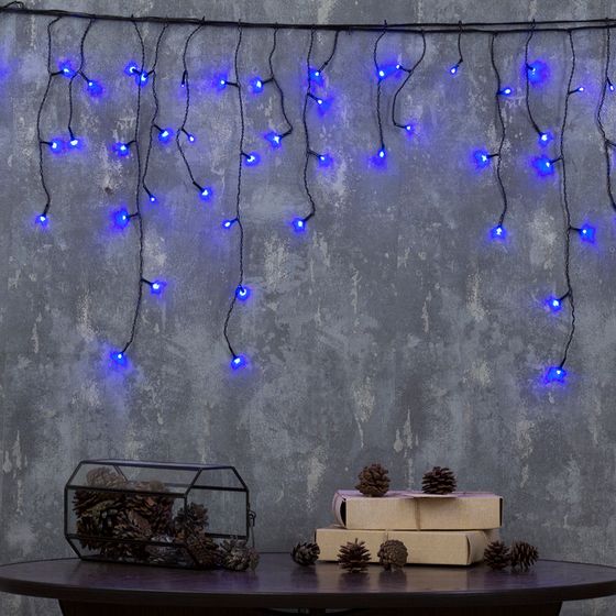 УЦЕНКА Гирлянда «Бахрома», 1.8×0.5 м, 48 LED, 220 В, 8 режимов, свечение синее