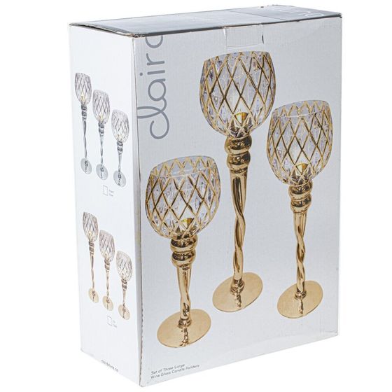 Набор из 3-х подсвечников, L36 W13 H40 см