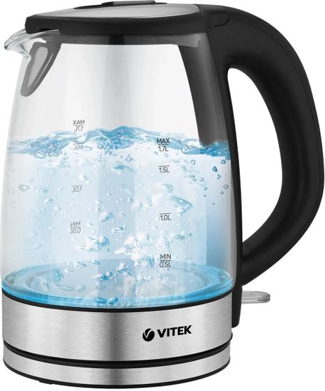 Чайник электрический Vitek VT-1180 1.7л 2200Вт серебристый