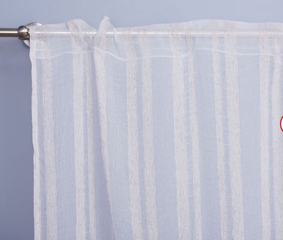 !Тюль " Сабина" 300*280 см., бежевая с полосами, шторная лента