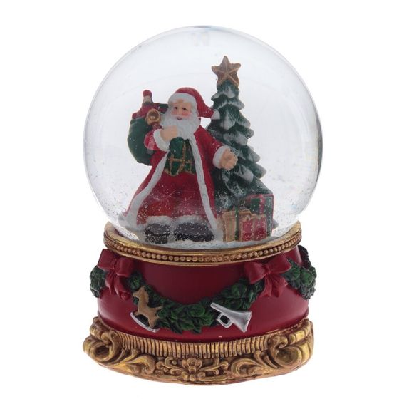 Фигурка декор в стекл шаре &quot;Дед Мороз&quot;, D 9.5 см, L9,5 W9,5 H14 см