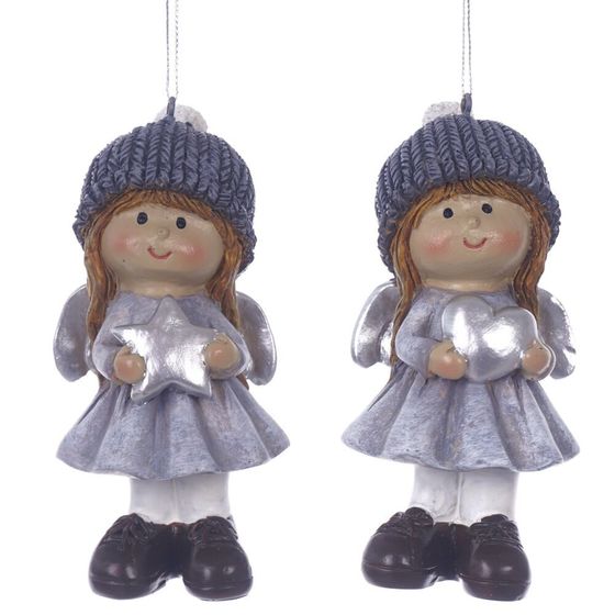 Фигурка декоративная подвесная &quot;Ангел&quot;,  L4,5 W3,5 H10 см, 2в.