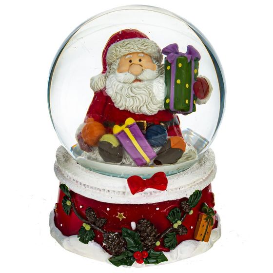 Фигурка декор в стекл шаре &quot;Санта/Олень&quot;, D7 см, L7 W7 H8,5 см, 2в.