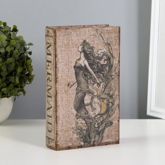 Шкатулка книга-сейф «Русалка», дерево, искусственная кожа, 21×13×5 см