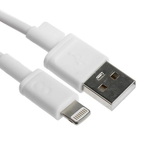 Кабель BYZ BC-041, Lightning - USB, 3 А, 1 м, силикон, белый