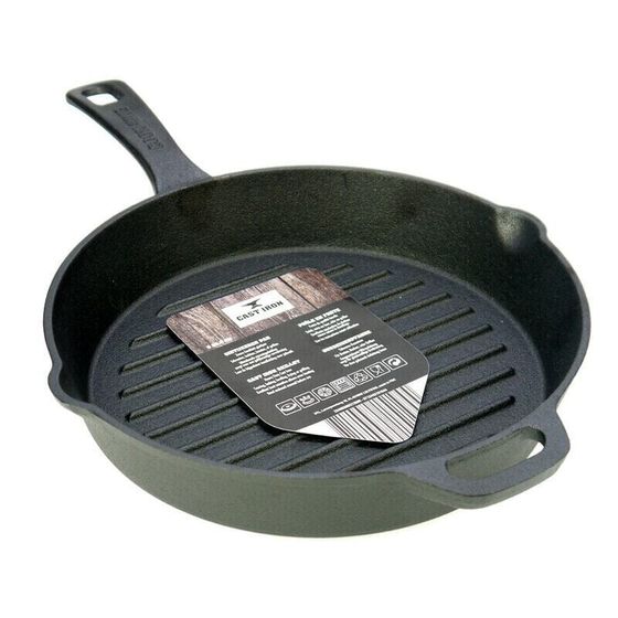 Cast Iron Gusseisen Grillpfanne Steakpfanne 26,5 cm