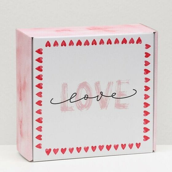 !09 Коробка (набор 2 штуки) самосборная &quot;Нежная любовь&quot;, 23 х 23 х 8 см.