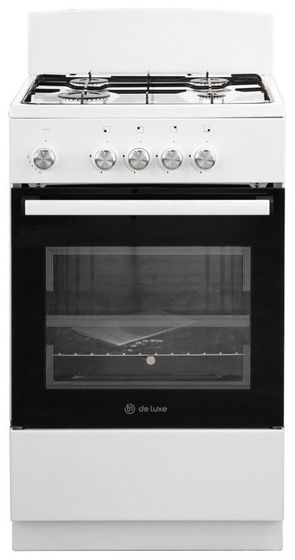 Плита газовая De Luxe 5040.48г (щ) белый (без крышки) реш.сталь