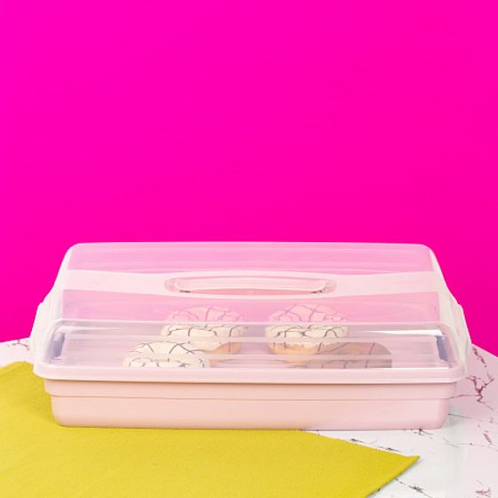 Контейнер прямоугольный большой GRAND CHEF розовый