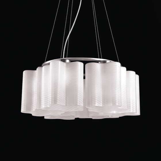 Люстра подвесная St Luce. SL117.503.06. Onde. 6х60 Вт, E27, 52х52х22 см, цвет серебристый