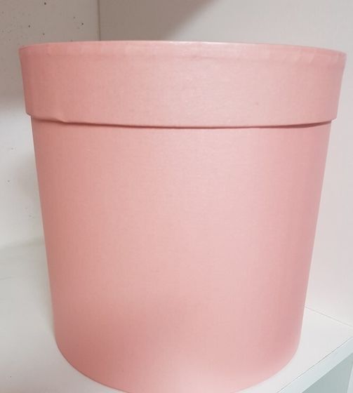 !09 Коробка шляпная с крышкой 20x20 см. цвет розовый