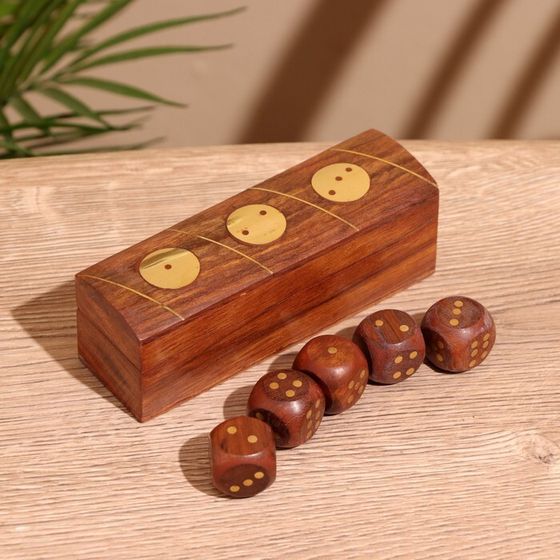 Игра настольная &quot;Кубики&quot; 12,5х4х4 см, дерево шишам