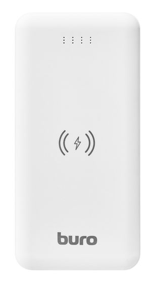 Портативный аккумулятор Buro BPW10E 10000mAh 2A 2xUSB беспроводная зарядка белый (BPW10E10PWT)