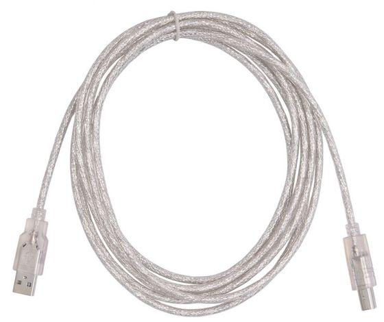 Кабель Buro USB 2.0 A(m) - B(m) 3м прозрачный (USB2.0-AM/BM-3-TRANS)