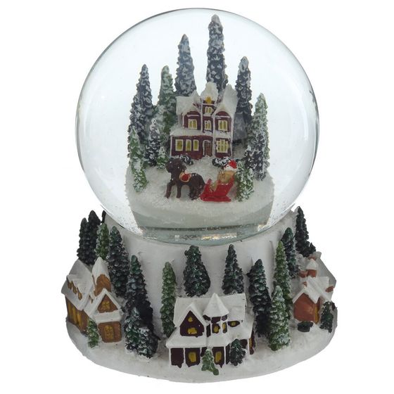 Фигурка декоративная &quot;Рождество&quot; в стекл шаре (свет, муз, вьюга, 3хAAA), D 15 см, L13 W14 H16 см