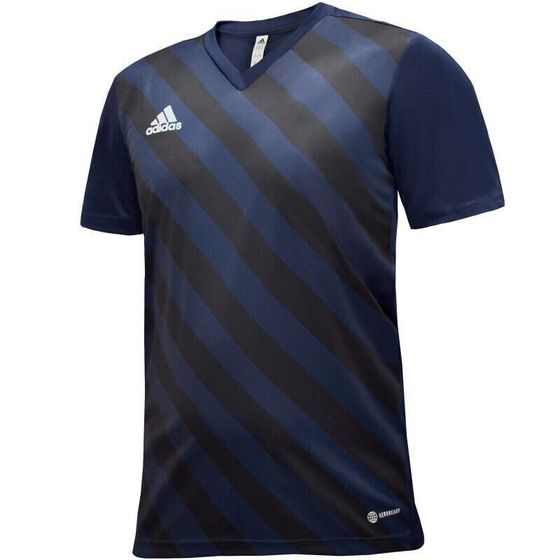 Мужская спортивная футболка черная с полосками T-shirt adidas Entrada 22 Graphic Jersey M HF0131