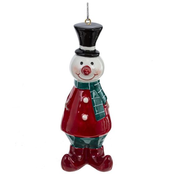Фигурка декоративная подвесная &quot;Снеговик&quot;, L3,5 W3,5 H9,5 см 3в.